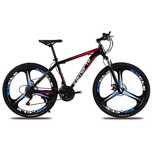 Mountain Bike : COSCANA Mountain Bike 26 Inch Wheels, 21 24 27 Speed High Carbon Steel Frame Bicycle With Front Suspension Dual Disc Brake MTBBlack-21 Speed