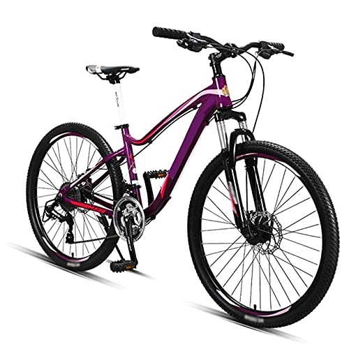 Mountain Bike : COUYY Bicycle mountain bike adult student female variable speed off-road racing 27-speed aluminum alloy bike, Purple