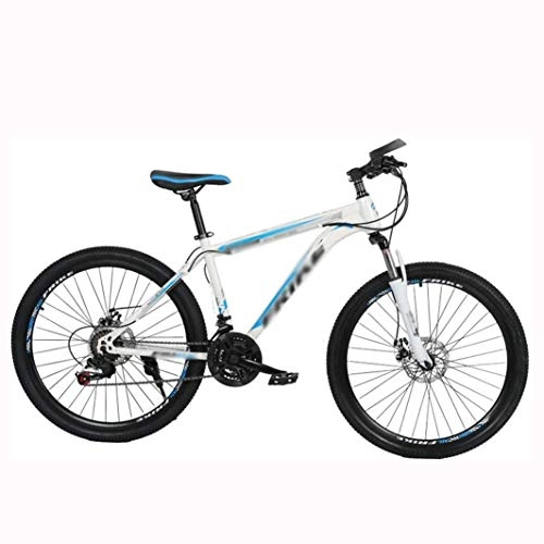 Mountain Bike : COUYY bicycle Mountain Bike Adult Variable Speed Bike Adult, Lockable Shock Absorption Front And Rear Double Disc Brakes, White, 27 speed