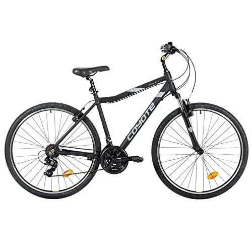 Mountain Bike : Coyote PATHWAY Women's Front Suspension MTB Bike With 700C Wheels 15-Inch Frame, 21-Speed Shimano Gearing & Shimano EZ Fire Shifters, V-brake, BLACK Colour