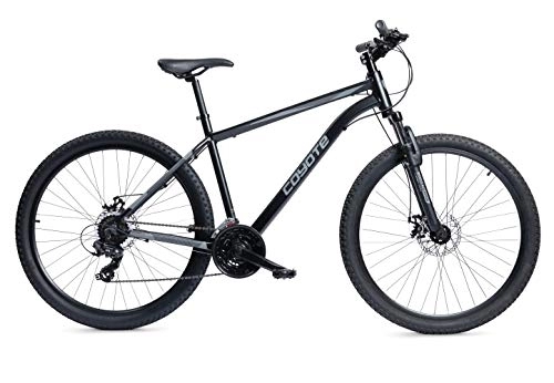 Mountain Bike : Coyote ZODIAC Gents's Front Suspension MTB Bike With 27.5-Inch Wheels 19-Inch Alloy Frame, 21 speed Shimano gearing and Shimano's EZ Fire shifters, Clarks mechanical Disc brakes, Black Colour