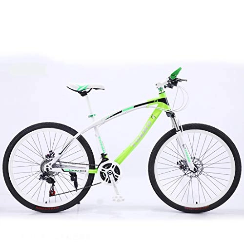 Mountain Bike : CPY-EX 26Inch Mountain Bike, Variable Speed Shock Absorption, Off-Road Double Disc Brake for Young Bicycle Students, Spoke Wheel (21 / 24 / 27 Speed), B, 27