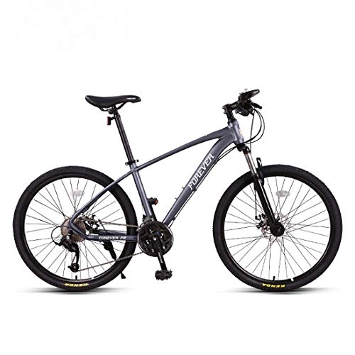 Mountain Bike : CPY-EX Adult Mountain Bike, Double Disc Brake Bikes, 26 Inch Aluminum Alloy Wheels Bicycles, Man Woman General Purpose, 27 Speed, Black, Gray, White, Spokes, A