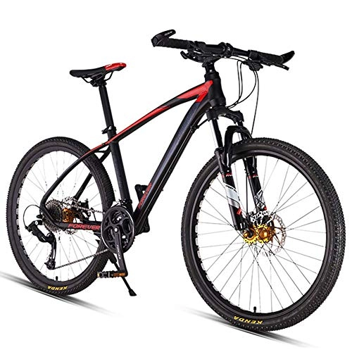 Mountain Bike : Cxmm 26inch 27-Speed Mountain Bikes, Dual Disc Brake Hardtail Mountain Bike, Mens Women Adult All Terrain Mountain Bike, Adjustable Seat & Handlebar, Red