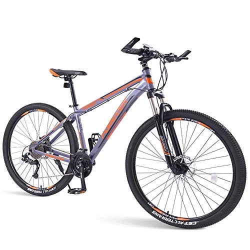 Mountain Bike : Cxmm Mens Mountain Bikes, 33-Speed Hardtail Mountain Bike, Dual Disc Brake Aluminum Frame, Mountain Bicycle with Front Suspension, Green, 29 inch, Orange, 29 Inch
