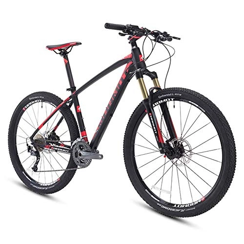Mountain Bike : Cxmm Mountain Bikes, 27.5 inch Big Tire Hardtail Mountain Bike, Aluminum 27 Speed Mountain Bike, Men's Womens Bicycle Adjustable Seat, Black, Black