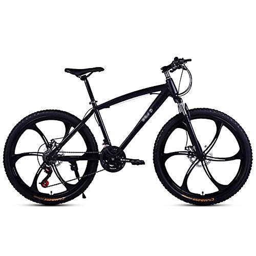 Mountain Bike : CXSMKP Mountain Bike for Adult, 21 Speed 26 Inch Lightweight Mountain Bikes Dual Disc Brakes Suspension Fork with Hydraulic Damping Wheel, 4Colour Option, Black, 6
