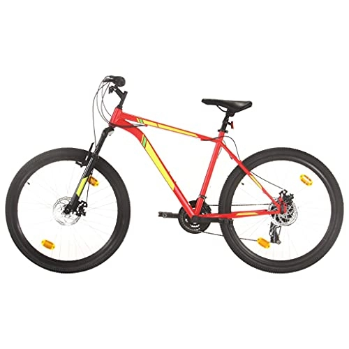 Mountain Bike : Cycling Mountain Bike 21 Speed 27.5 inch Wheel 42 cm Red