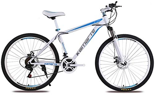 Mountain Bike : CYSHAKE Student Hardtail Mountain Bikes Carbon Steel 26 Inch Outroad Bicycles, 24 Speed MTB, Double Disc Brake, Adjustable Seat, Spoke Wheel