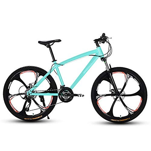 Mountain Bike : D&XQX 26 Inch Mountain Bikes, Men's Dual Disc Brake Hardtail Mountain Bike, Bicycle Adjustable Seat, High-Carbon Steel Frame, 6 Spoke, 27 speed
