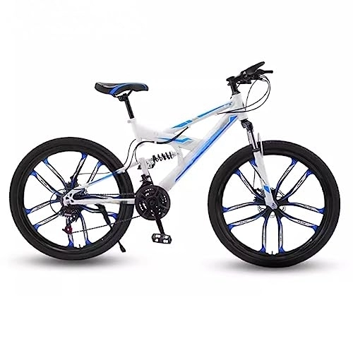 Mountain Bike : DADHI 26-inch Mountain Bike with Variable Speed, Mountain Bike, Commuter Bicycle, Suitable for Adults and Teenagers (white blue 30 speed)