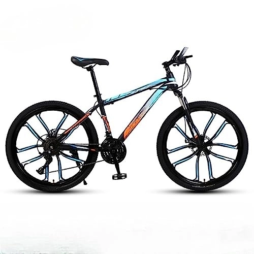 Mountain Bike : DADHI 26-inch Outdoor Mountain Bike, Shock-absorbing Bicycle, High Carbon Steel Frame, for Men Women, Load-bearing 120kg (blue 21 speeds)