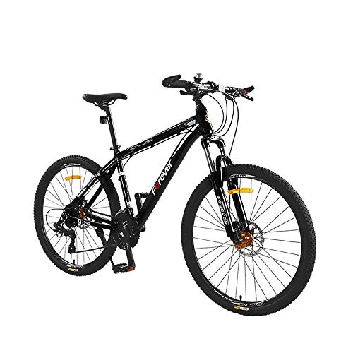 Mountain Bike : Dafang 26 inch mountain bike adult aluminum alloy hard frame double disc brake suitable for 155-185cm-Black_26*18.5(175-185cm)