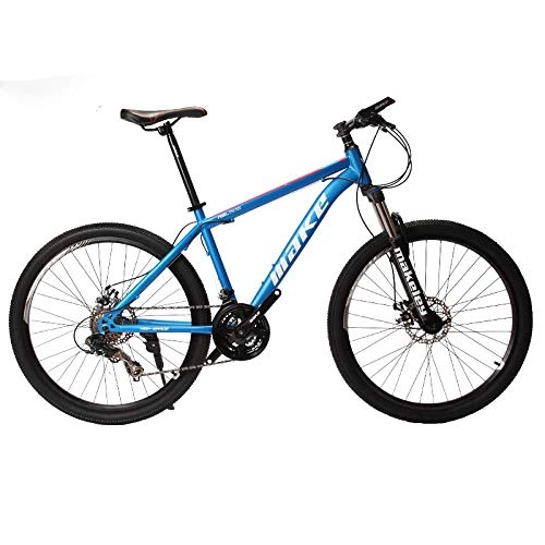 Mountain Bike : Dafang Mountain bike steel frame 24 speed 2 inch wheel mechanical disc brake MTB-blue_26*17(165-175cm)_CHINA