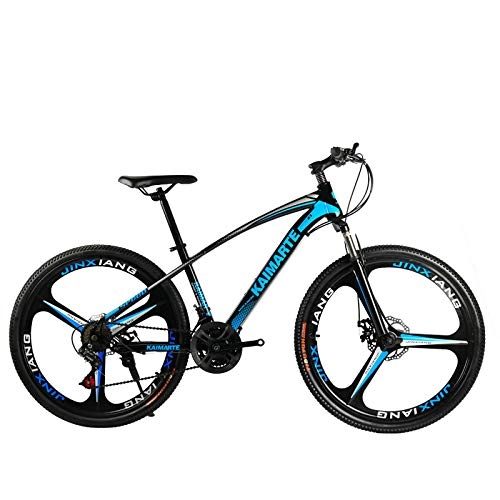 Mountain Bike : Dafang Mountain bikes, shock-absorbing disc brakes for riding, 26-inch and 21-speed mountain bikes are made of aluminum alloy-Blue_24*15(150-165cm)