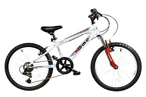 Mountain Bike : Dallingridge Brave Junior Hardtail Mountain Bike, 20" Wheel, 6 Speed - White / Red