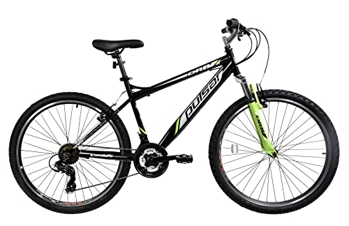 Mountain Bike : Dallingridge Pulsar Hardtail Mountain Bike, 26" Wheel - Black / Green