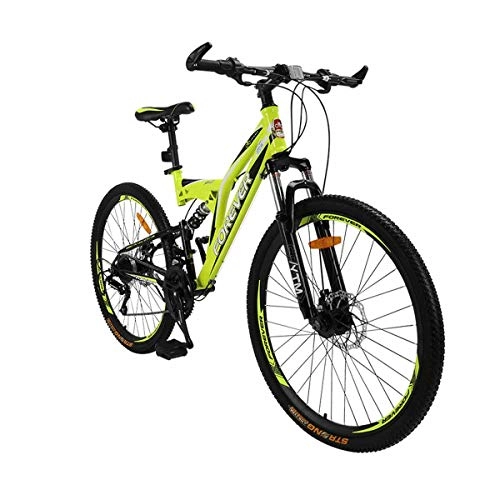 Mountain Bike : Dapang Cheapest Folding 26" Wheel Mountain Bike, 24 Speed Small 16" Steel Frame, Unisex, City Commuter Bicycles, Green, 24