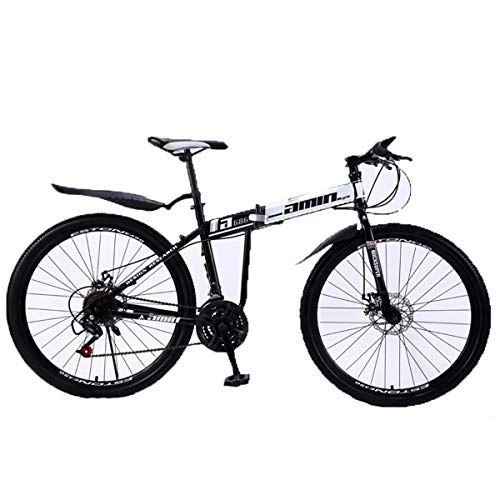 Mountain Bike : Dapang Mountain Bike 30 Speed Steel Frame 26 Inches 3-Spoke Wheels Dual Suspension Folding Bike, 6, 30speeds