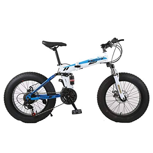 Mountain Bike : Dapang Mountain Bike, 7 / 21 / 24 / 27 / 30 Speed Steel Frame, 4.0" Fat Tyres Spoke Wheels Suspension Folding Bike, 3, 27speed