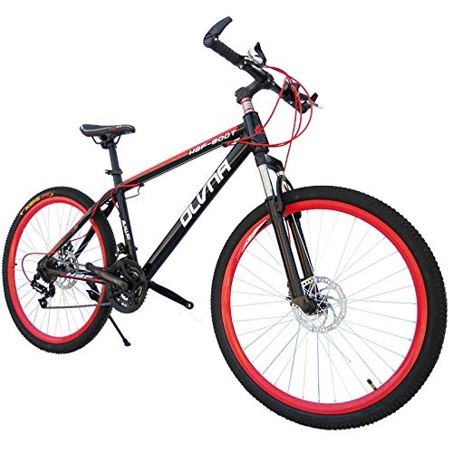 Mountain Bike : DASLING 26 Inch Mountain Bike Double Disc Brake 7 Speed Shift Male And Female Adult Student, Black Red
