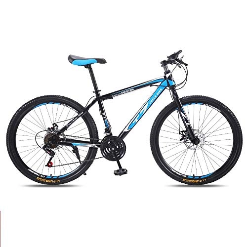 Mountain Bike : DASLING 7-Speed Shift Mountain Bike Bicycle 26 Inches Male And Female Students Double Disc Brakes Lightweight Shock Absorption, Dark Blue