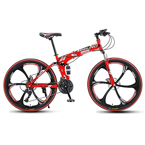 Mountain Bike : DFBGL Mountain Bike 24 / 26 Inch 21 / 24 / 27 Speed Road Bike, Outdoors Cycling Racing Bicycle, High Carbon Steel Full Suspension City Commuter With Disc Brakes For Men And Women