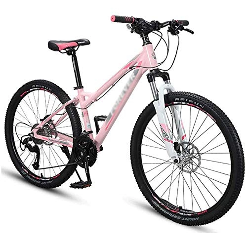 Mountain Bike : DFEIL 26 Inch Womens Variable Speed Mountain Bikes, Aluminum Frame Hardtail Cross-country Mountain Bicycle, Adjustable Seat & Handlebar, Bicycle With Front Suspension (Color : 27 speed)
