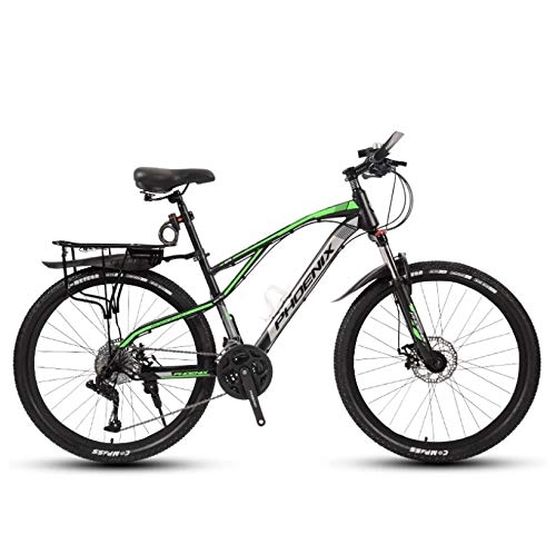 Mountain Bike : DGAGD 24-inch mountain bike geared into spokes wheels for young bicycles-dark green_30 speed