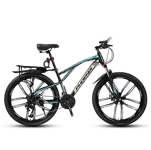 Mountain Bike : DGAGD 24-inch mountain bike with ten wheels-Black blue_30 speed