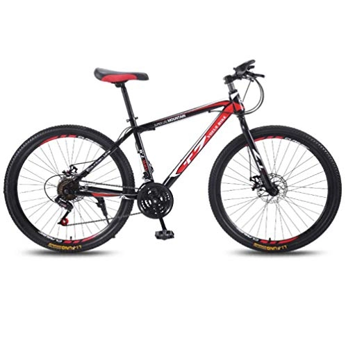 Mountain Bike : DGAGD 26 inch bicycle mountain bike adult variable speed light bicycle spoke wheel-Black red_24 speed