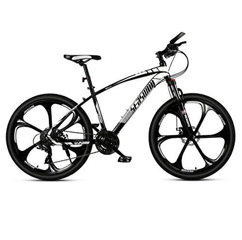 Mountain Bike : DGAGD 27.5 inch mountain bike male and female adult super light bicycle spoke six blade wheel-Black and white_30 speed