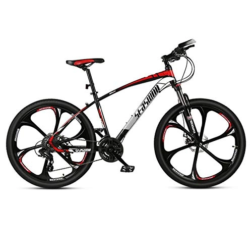 Mountain Bike : DGAGD 27.5 inch mountain bike male and female adult super light bicycle spoke six blade wheel-Black red_30 speed