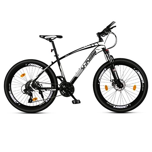Mountain Bike : DGAGD 27.5 inch mountain bike male and female adult super light racing light bicycle spoke wheel-Black and white_27 speed