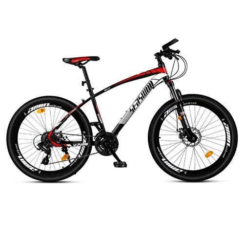 Mountain Bike : DGAGD 27.5 inch mountain bike male and female adult super light racing light bicycle spoke wheel-Black red_24 speed