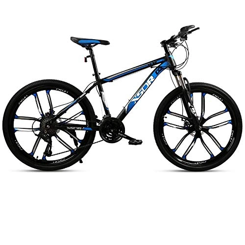 Mountain Bike : DGAGD Snow bike big tire 4.0 thick and wide 24 inch disc brake mountain bike ten cutter wheels-Black blue_27 speed