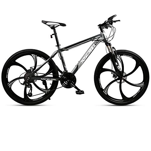 Mountain Bike : DGAGD Snow bike big tire 4.0 thick and wide 26 inch disc brake mountain bike six cutter wheel-Black gray_21 speed