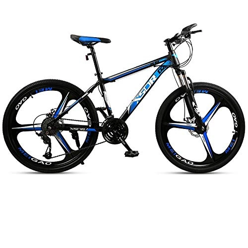 Mountain Bike : DGAGD Snow bike big tire 4.0 thick and wide 26 inch disc brake mountain bike tri-cutter-Black blue_27 speed