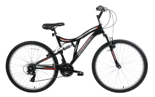 Mountain Bike : Discount Professional Hector 26'' Wheel Mens Dual Full Suspension Mountain Bike 16'' Frame Black Red