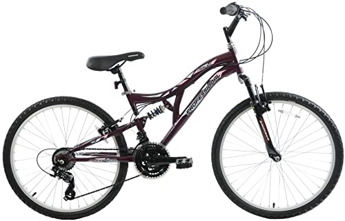 Mountain Bike : Discount Professional Holly Girls Kids Bike Full Suspension 24' Wheel Mountain Bike Purple Blue Age 8+, 24 Inch Wheel