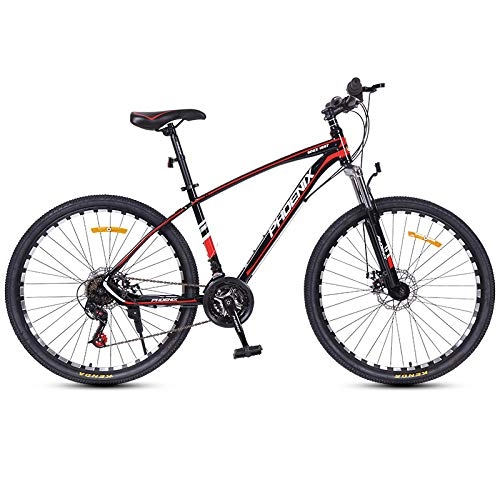 Mountain Bike : DMLGQ Mountain Bike Disc Brakes Mountain Bicycle 26 inches 24 speed Black red High-carbon steel