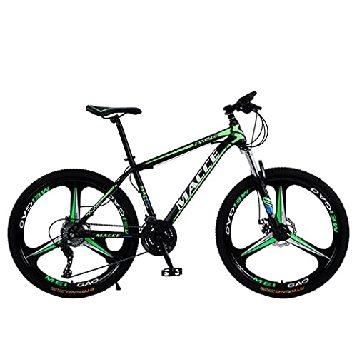Mountain Bike : Double disc brake carbon steel shock-absorbing mountain cross-country variable speed bike (24 / 26 inch 21 / 24 / 27 / 30 speed blue; black red; black green; black orange)