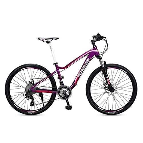 Mountain Bike : Dsrgwe 26”Mountain Bike, Aluminium frame Hardtail Bike, with Disc Brakes and Front Suspension, 27 Speed (Color : B)