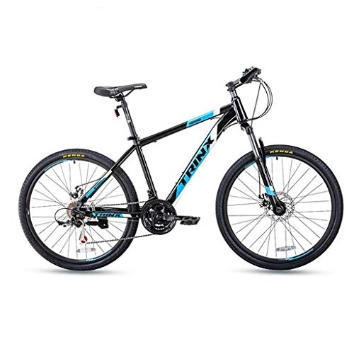 Mountain Bike : Dsrgwe 26inch Mountain Bike / Bicycles, Carbon Steel Frame, Front Suspension and Dual Disc Brake, 21 Speed, 17inch Frame (Color : Blue)