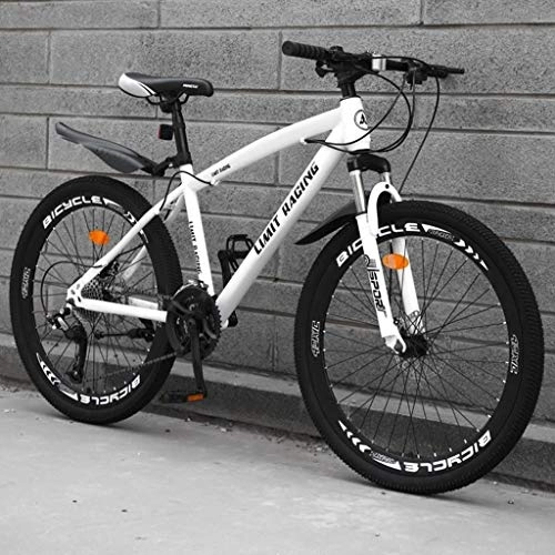 Mountain Bike : Dsrgwe Mountain Bike / Bicycles, Carbon Steel Frame, Front Suspension and Dual Disc Brake, 26inch Wheels (Color : A, Size : 21-speed)