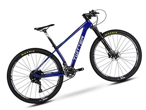 Mountain Bike : DUABOBAO Mountain Bike, Suitable For Young Adults, Carbon Fiber Material / Race Level, M8000-22 Speed (33 Speed) Large Set Standard, 29 Inch Large Wheel Diameter, Blue, 14