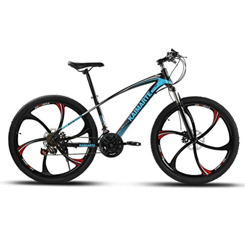 Mountain Bike : Dual Full Suspension Mountain Bike with Disc Brakes, Motion Mechanics Carbon Steel frame, Blue