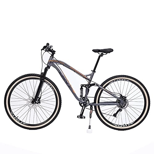 Mountain Bike : Dual Suspension Mountain Bike 27.5 Inches Wheel, Mens Mountain Bike Dual Disc Brake Bicycle for Women, Mountain Bicycle with High Carbon Steel, 9 / 10 /