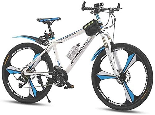Mountain Bike : Dual Suspension Mountain Bikes Comfort & Cruiser Bikes 26 Inch Mountain Bike For Adults 27-speed Dual Disc Brake City Road Bicycle (Color : Green)-White