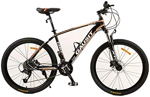 Mountain Bike : Dual Suspension Mountain Bikes Comfort & Cruiser Bikes Mens Mountain Bike 17 Inch Aluminum Alloy Frame Dual Disc Brake City Road Bicycle (Color : Black red Size : 30 speed)-30_speed_Black_Orange